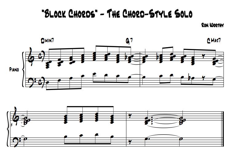 Free Jazz Piano Chord Charts